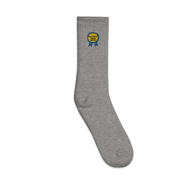 "Fell For It Again Award" Embroidered socks - Image 3