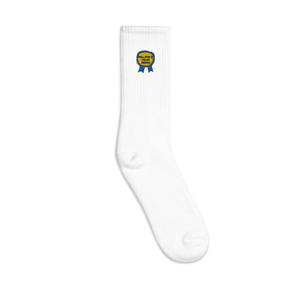 "Fell For It Again Award" Embroidered socks