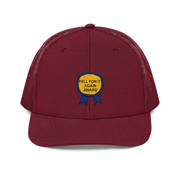 "Fell For It Again Award" Embroidered Trucker Cap - Image 7
