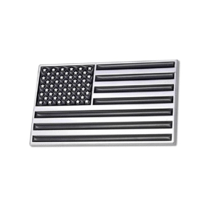 Embossed Black And White American Flag Emblem