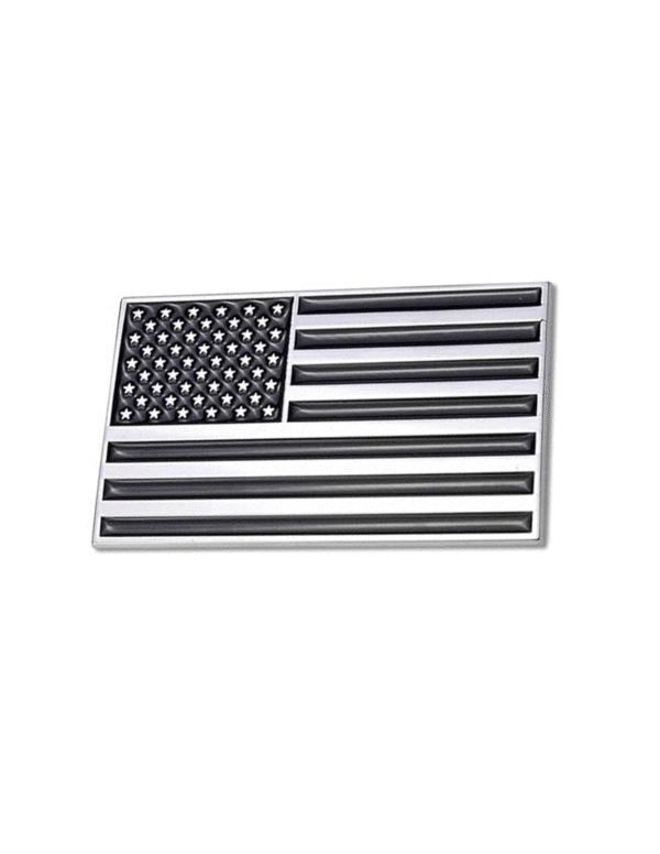 Embossed Black And White American Flag Emblem