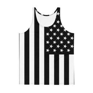 Black And White American Flag Unisex Tank Top