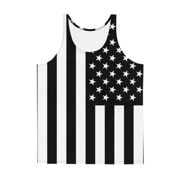 Black And White American Flag Unisex Tank Top