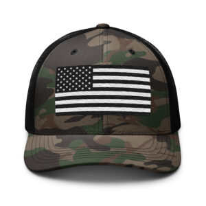 Black And White American Flag Camouflage trucker hat