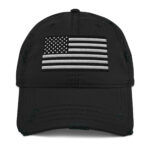 Black And White American Flag Distressed Dad Hat