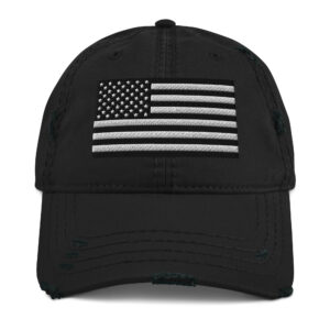 Black And White American Flag Distressed Dad Hat