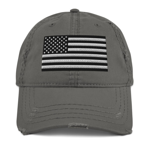 Black And White American Flag Distressed Dad Hat - Image 2