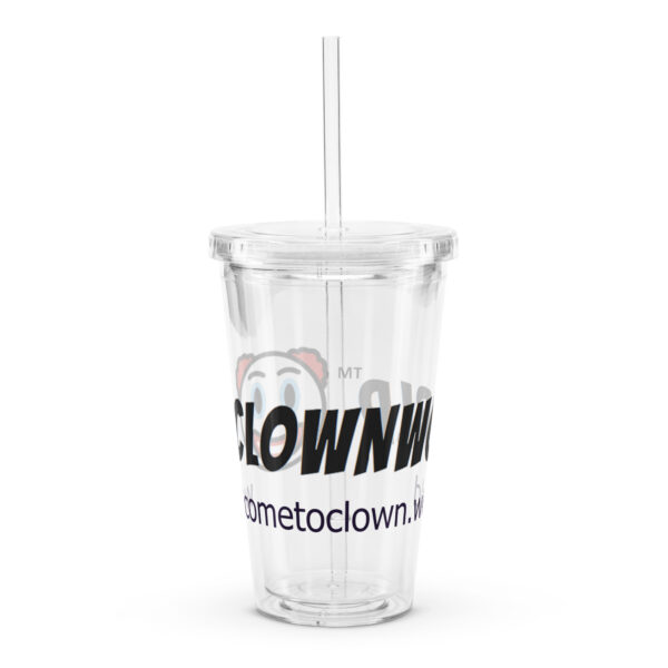 Welcome To Clownworld Clear plastic tumbler - Image 2