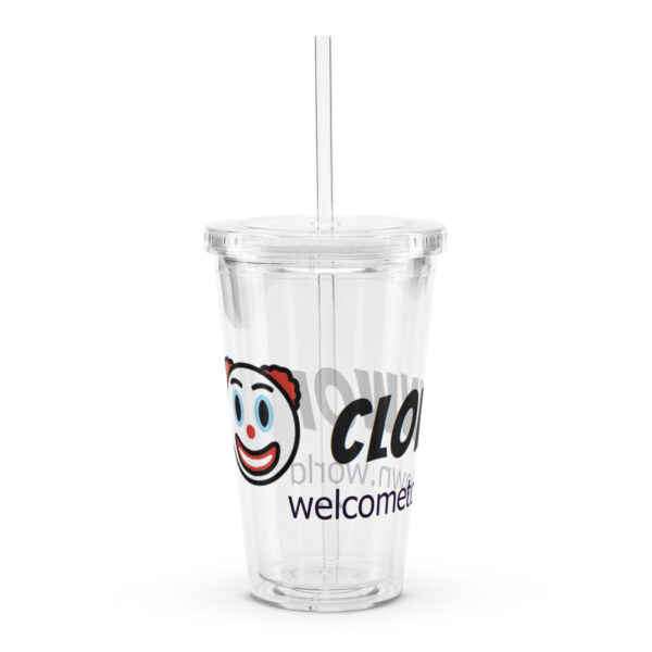 Welcome To Clownworld Clear plastic tumbler - Image 3