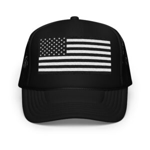 Black And White American Flag Foam trucker hat