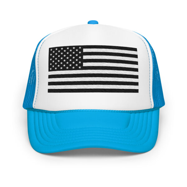Black And White American Flag Foam trucker hat - Image 4