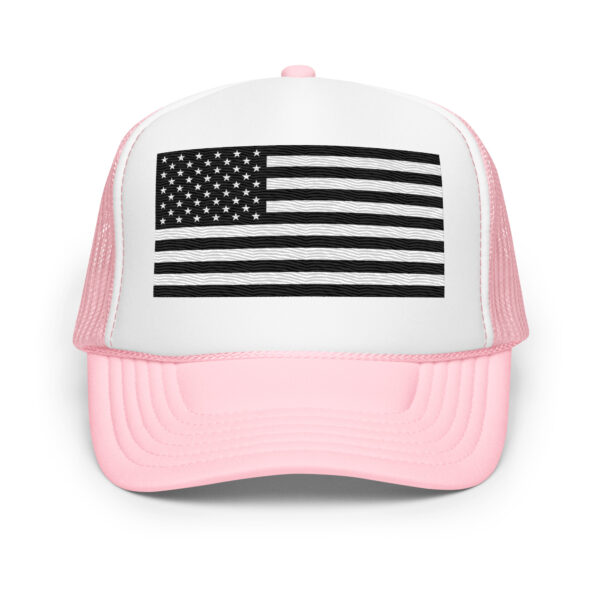 Black And White American Flag Foam trucker hat - Image 5