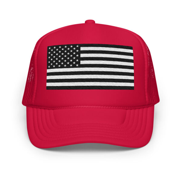 Black And White American Flag Foam trucker hat - Image 3