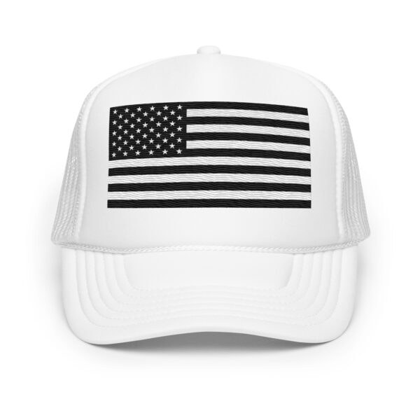 Black And White American Flag Foam trucker hat - Image 8