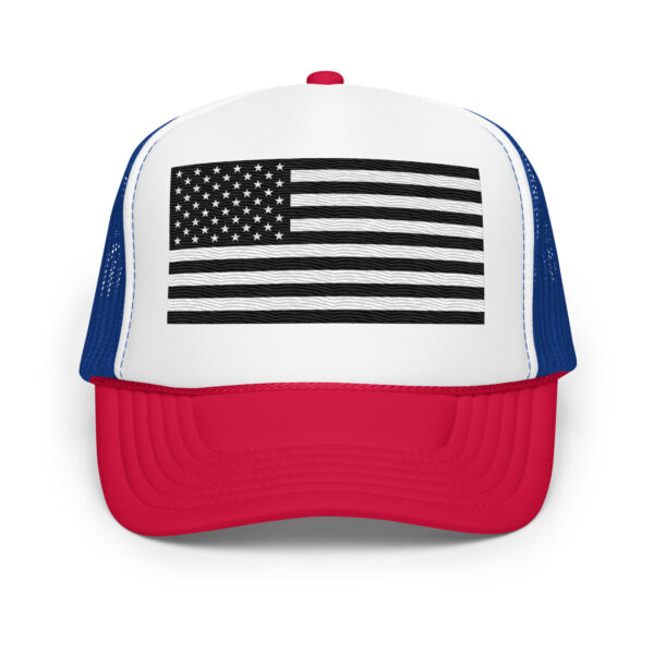 Black And White American Flag Foam trucker hat - Image 7