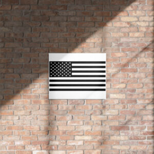 Black And White American Flag Metal