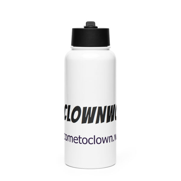 Welcome To Clownworld Stainless steel water bottle with a straw lid - Image 2