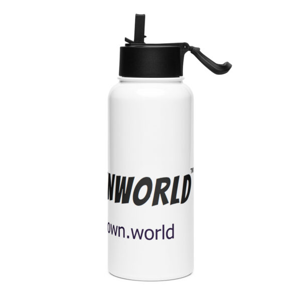Welcome To Clownworld Stainless steel water bottle with a straw lid - Image 3