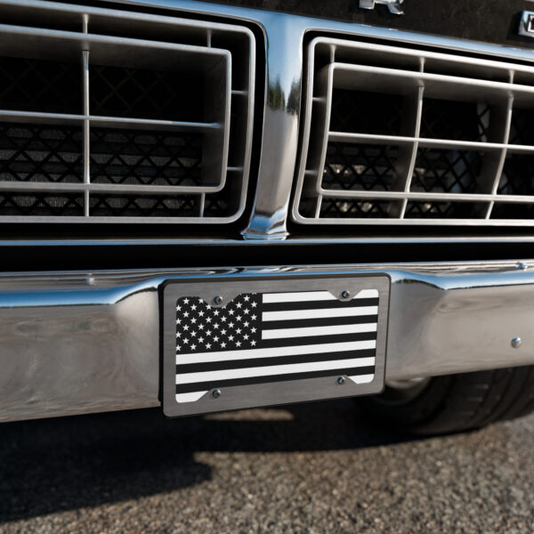 Black And White American Flag Vanity license plate - Image 2