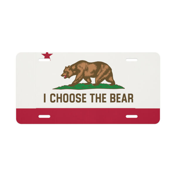 I Choose The Bear California Republic Vanity license plate - Image 3