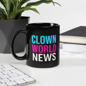 Clown World News Black Glossy Mug